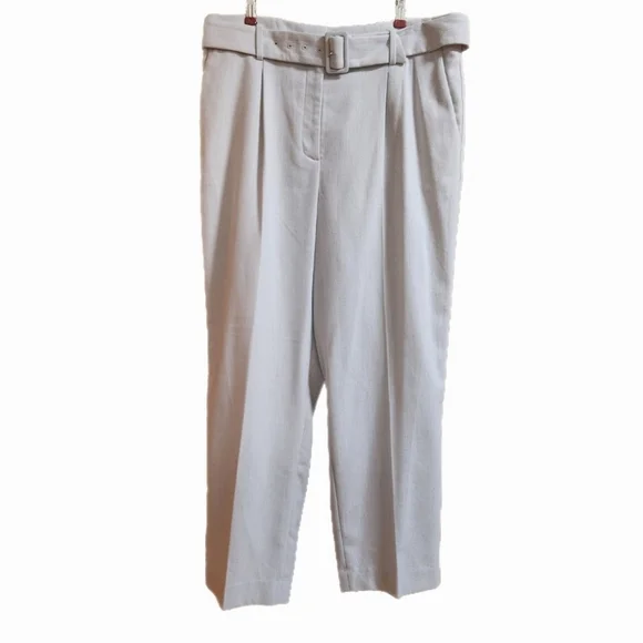 Ann Taylor Elegant Cream Dusty Blue Tapered Women's Pants - Picture 2 of 7